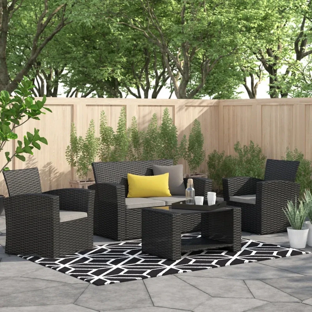 Charmain 4 - Person Outdoor Seating Group with Cushions